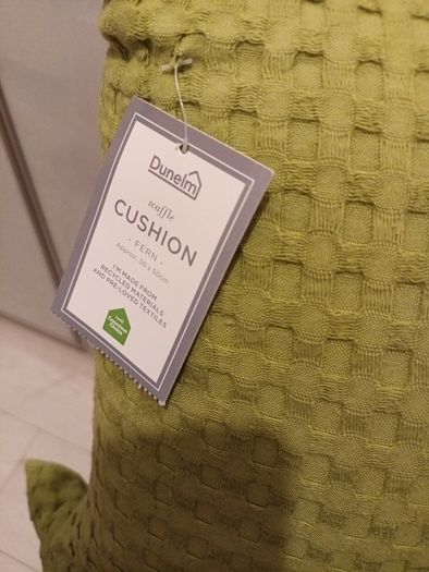 2 x sage  green cushions BNWT