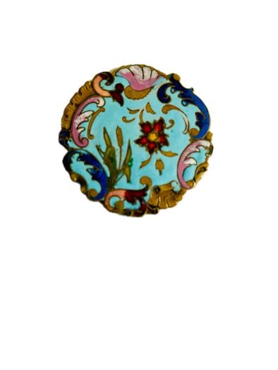 18thC French Champleve Button-Top