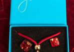 Murano glass necklace and earrings set