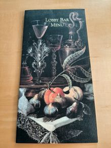 Rome Cavalieri Hilton Lobby Bar Menu