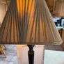 Vintage ebonized table lamp featuring an octagonal base, likely dating from the early 20th century. Image 8