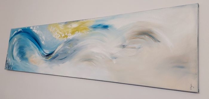 Large Panoramic Abstract Canvas Painting