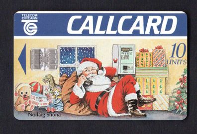 1993 Ireland 10 Unit Christmas Callcard wishing their customers a Happy Christmas (Schlumberger) Call Card Used. Telecom Eireann card number 1054