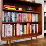 Mid century teak bookcase display vintage retro Image 8