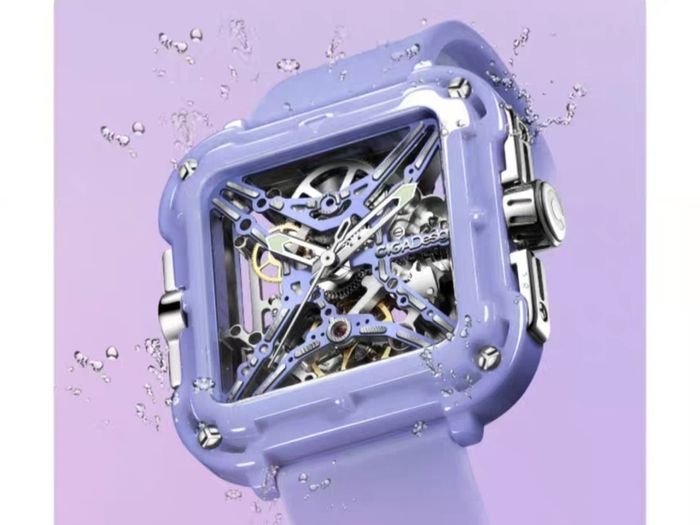 Award Winning CigaDesign X Series Automatic Ceramic Square Watch in Lilac