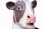 Rubber novelty Halloween cow mask.