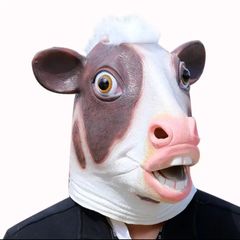 Rubber novelty Halloween cow mask.