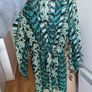 beautiful dress Zara printed long sleeve V neck geometric dress bloggers , puffed sleeve dress Image 9