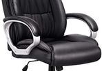 Adjustable High-Back Executive Office Chair, Faux Leather Large Seat Computer Desk Chair, Ergonomic Design Seat Height, Synchro Tilt Mechanism