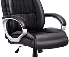 Adjustable High-Back Executive Office Chair, Faux Leather Large Seat Computer Desk Chair, Ergonomic Design Seat Height, Synchro Tilt Mechanism
