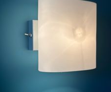 Opaque white oval wall lights x 2