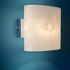 Opaque white oval wall lights x 2