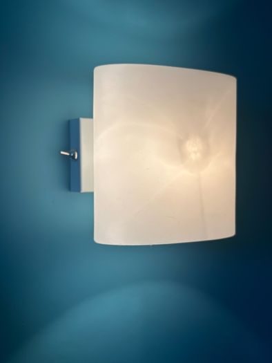 Opaque white oval wall lights x 2