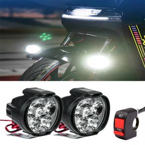 6LED 12V Motorcycle Headlights White Super Bright Working Front Light 1500LM LED Scooters Spotlight Motorbike Fog Lamp