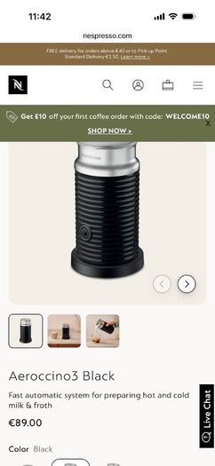 nespresso coffee machine & milk frother brand new