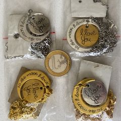 Necklace - I love you.... to the moon & back | Golden, Silver