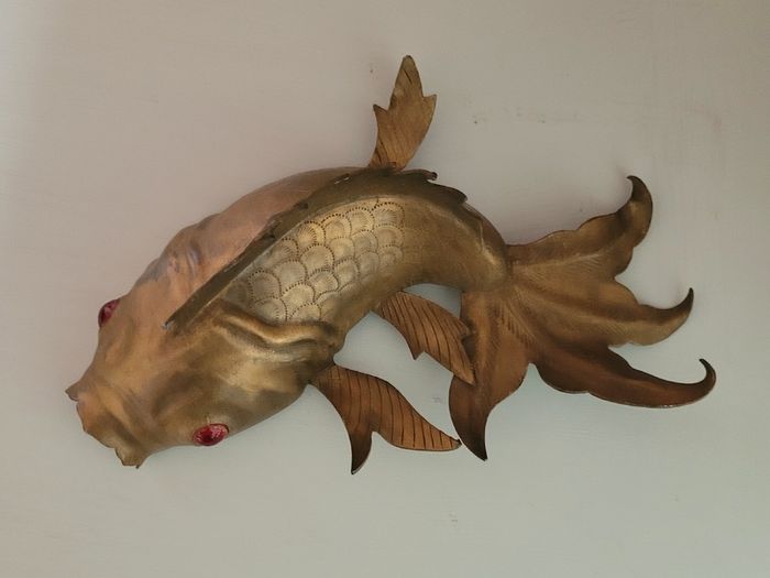 Vintage brass koi fish