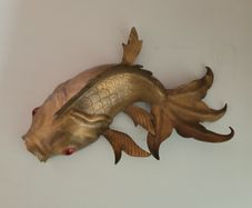 Vintage brass koi fish