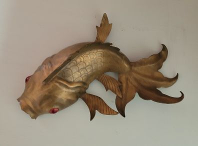 Vintage brass koi fish