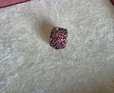 Pandora  honeysuckle pink shimmering droplet charm very good condition
