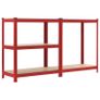 Storage Shelves 2 pcs Red 80x40x180 cm Steel and MDF Image 5