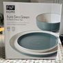 F&F HOME Aura Sea Green 12 Piece Dinner Set x 2 + Serving Bowls Image 6