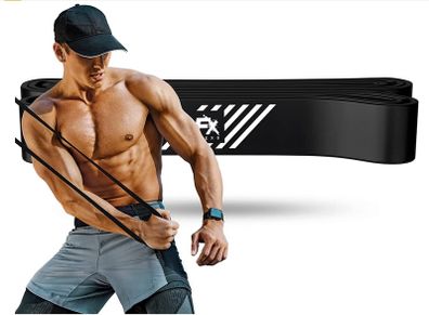 FFEXS Premium Latex Pull Up Resistance Band Black