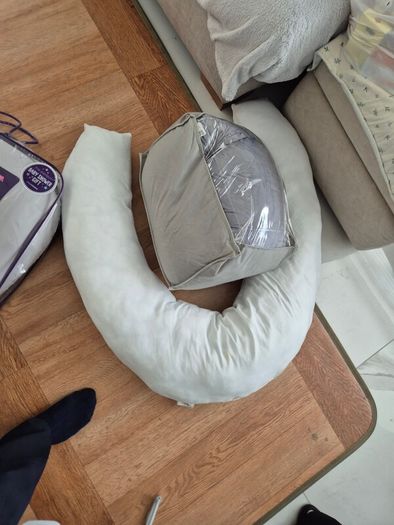 U-Shaped Maternity Pregnancy Pillow + Extra Grey Cover