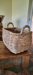 large wicker basket with handles