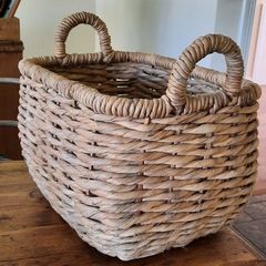 large wicker basket with handles