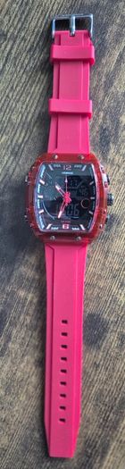 Sanda Lognce analogue-digital sports watch - red