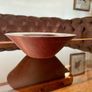 Hand Lathed Signed Coloured Edge Bowl Solid Mahogany Image 5
