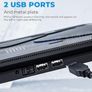Cooling Pad 12"-17" Laptop air Cooler with 3 Ultra Quiet Fans, Ergonomic Comfort Notebook Cooler with 2 USB Ports, HV-F2056, Black & Blue Image 4