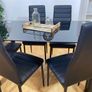 Glass dining table set with 6 chairs Free Delivery Image 3