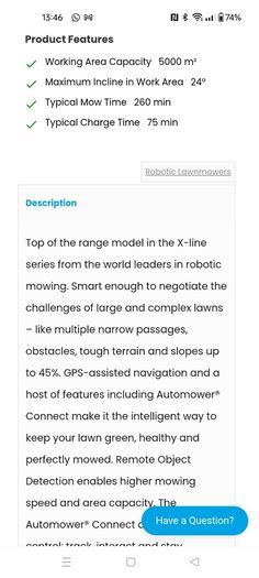 Husqvarna robot mower AM450X