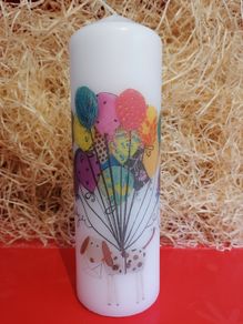 Happy birthday to you gift candle baloons dog pillar candle