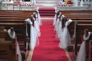 pew ends artificial flowers