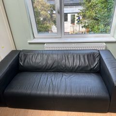 Black 2 seater sofa with removable legs