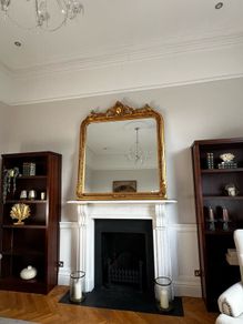 Large Ornate Gold Overmantel Mirror French Rococo Style