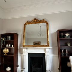 Large Ornate Gold Overmantel Mirror French Rococo Style