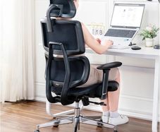 Ergonomic Office Chair  Breathable High Back Armchair with Mesh Lumbar Support, 130 Tilt Backrest, Adjustable Seat Depth & 3D Armrest - Big and Tall, Swivel Rolling, Supports Up to 330 LBS