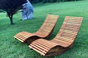 Rocking Sun Loungers Acacia Wood