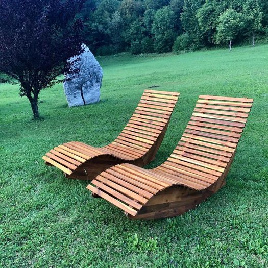Rocking Sun Lounger Acacia Wood