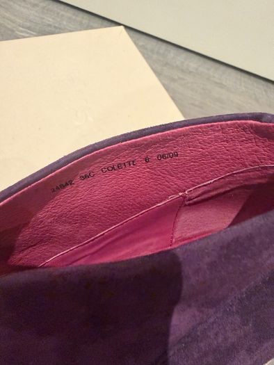 Purple suede ankle boots