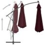 Cantilever Umbrella with LED Lights Bordeaux Red 350 cm Image 4