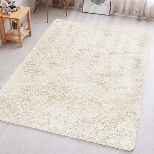 Area Rugs 50x80cm for Bedroom Anti Slip Modern Super Soft Thick Pile Small Fluffy Shaggy Rug Non Shedding