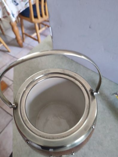 Antique Wooden Ice Bucket Canister Circa 1910's