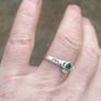 Emerald and CZ Sterling Silver Claddagh Ring Image 3