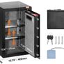 Single Door 99 L Safe Box with Key Lock & Password, Safe Lock Box with Fireproof Bag, Key Rack, LED Light, and 2 Shelves for Money, Documents, Jewelry, and Valuables, Black Image 3