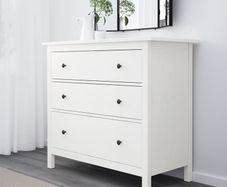 HEMNES Chest of 3 drawers, white stain, 108x96 cm